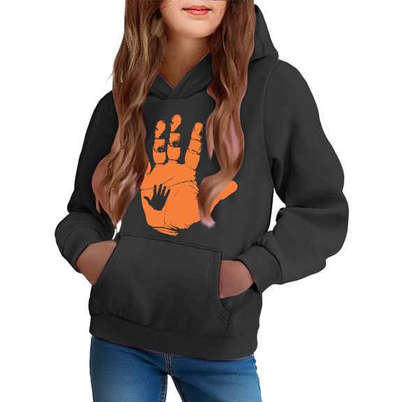 LIBRCLO Kids Hoodies for Boys And Girls Loose Pullover Warm Comfort Crew Neck Long Sleeved Graphic Hooded Sweatshirts for Fall Size 7