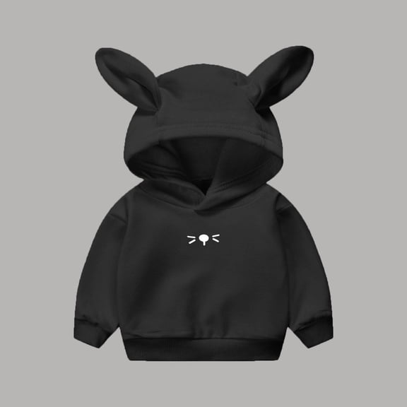 LIBRCLO Kids Hoodies with Bunny Ears, Long Sleeve Cute Pullover Printed Casual Top, Soft Comfort Sweatshirt for Girls