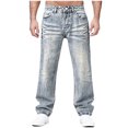 thumbnail image 1 of LIBRCLO Men's Jeans Relaxed Fit, Casual Straigh Leg Jeans Basic Classic Denim Pants with Pockets Size 3XL, 1 of 7