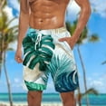 thumbnail image 1 of LIBRCLO Mens Beach Shorts Quick Dry Bathing Suits Summer Hawaiian Print Swim Trunks Lightweight Swimsuit Breathable Athletic Board Shorts Green XXL, 1 of 5