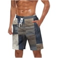 thumbnail image 1 of LIBRCLO Mens Beach Shorts Quick Dry Swim Trunks Fashion Plaid Bathing Suits Lightweight Breathable Swimsuit Summer Hawaiian Board Shorts Swimwear Navy 4XL, 1 of 5