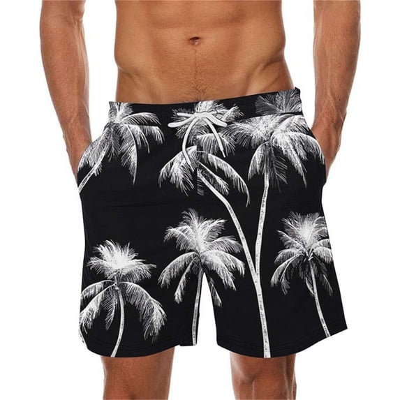 LIBRCLO Mens Beach Shorts Summer Hawaiian Prints Swim Trunks Quick Dry Board Shorts Swimwear Lightweight Bathing Suits Tropical Swimsuit with Pockets Multicolor 3XL