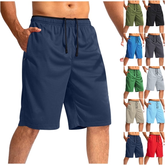 LIBRCLO Mens Board Shorts Elastic Waist Below Knee Length Shorts Casual Swim Trunks with Pockets and Drawstring for Holiday Beach