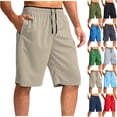 thumbnail image 1 of LIBRCLO Mens Running Shorts Elastic Waist Below Knee Length Workout Shorts with Pockets Sports Casual and Drawstring for Holiday Beach, 1 of 4
