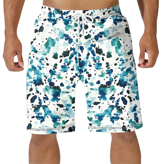 LIBRCLO Mens Board Shorts Swim Trunks Fashion Lightweight Prints Bathing Suits Casual Quick Dry Summer Beach Shorts Elastic Waist Drawstring Swimsuit with Pockets Green XXL