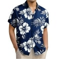 thumbnail image 1 of LIBRCLO Mens Button Down Shirts Short Sleeve Fashion Hawaiian Style Printing Shirts Breathable Quick Dry Tops for Summer Tropical Beach, 1 of 5
