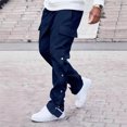 thumbnail image 1 of LIBRCLO Mens Cargo Pants Casual Adjustable Cuffs Pants Fashion Solid Color Trousers with Multiple Pockets for Vacation, 1 of 5