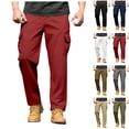 thumbnail image 1 of LIBRCLO Cargo Pants for Men Relaxed Fit Loose Casual Trousers with Multi Pockets Outdoor Straight Leg Workwear Pants, 1 of 9
