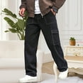 thumbnail image 1 of LIBRCLO Mens Cargo Pants Slim Fit Fashion Pants Casual Solid Color Trousers with Pockets, 1 of 8