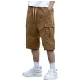 thumbnail image 1 of LIBRCLO Mens Cargo Shorts Straight Elastic Waist Outdoor Hiking Work Shorts Quick Dry Casual Summer Short Pants with Multiple Pockets Brown XL, 1 of 8