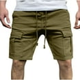 thumbnail image 1 of LIBRCLO Mens Cargo Shorts with Multiple Pockets Straight Elastic Waist Outdoor Hiking Work Shorts Quick Dry Casual Summer Short Pants Green S, 1 of 7