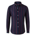 thumbnail image 1 of LIBRCLO Mens Casual Button Down Shirts Long Sleeve Personalized Striped Shirts Solid Color Business Tops, 1 of 7