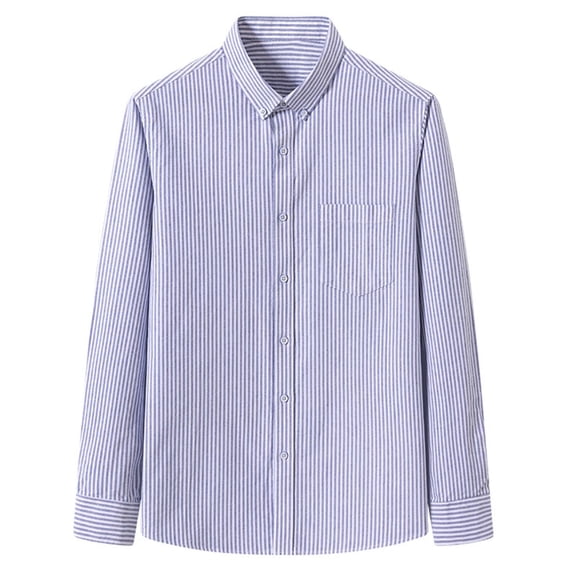 LIBRCLO Mens Casual Button Down Shirts Long Sleeve Striped Shirt Classic Slim Fit Shirts for Work