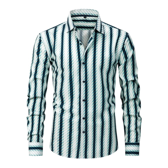 LIBRCLO Mens Casual Button Down Shirts Long Sleeve Striped Shirts Flex Fashion Tops