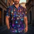 thumbnail image 1 of LIBRCLO Mens Casual Button Down Shirts Short Sleeve Fashion Fireworks Printing Shirts Turndown Collar Tops for Summer Party, 1 of 6