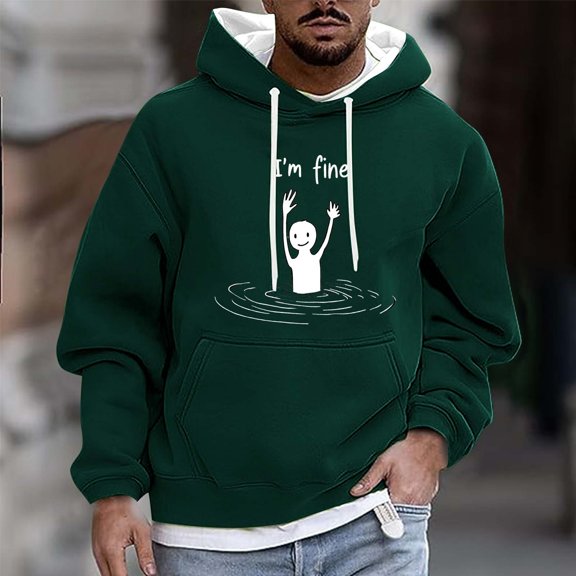 LIBRCLO Mens Hoodies Long Sleeve Pullover Hoodies with Pockets Graphic Sweatshirts for Fall Clothes