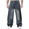 thumbnail image 1 of LIBRCLO Mens Jeans Relaxed Fit, Casual Straigh Leg Jeans Basic Classic Denim Pants with Pockets Size 3XL, 1 of 7