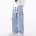 thumbnail image 1 of LIBRCLO Mens Jeans Straigh Leg, Casual Outdoor Cargo Denim Pants with Pockets Drawstring Slim Fit Jeans Size XXS, 1 of 8