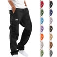 thumbnail image 1 of LIBRCLO Cargo Pants for Men Elastic Waist Drawstring Straight Leg Trousers Casual Utility Outdoor Hiking Work Pants with Multiple Pockets Black XL, 1 of 6