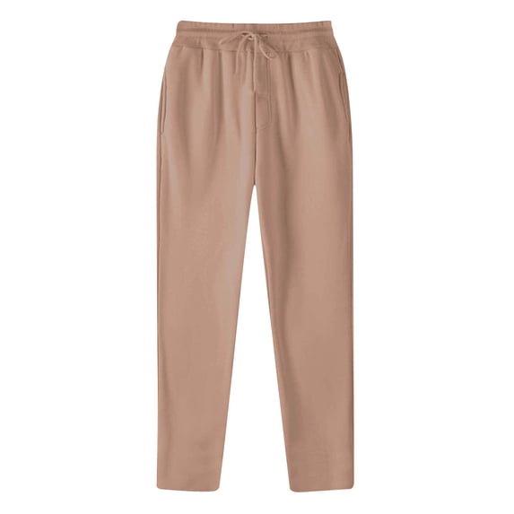 LIBRCLO Mens Pants Casual fashion Drawstring Pants straight leg solid color trousers