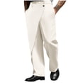 thumbnail image 1 of LIBRCLO Mens Pants Dress Casual Asymmetrical Patchwork Pants Fashion Trousers for Commuting To Work, 1 of 6