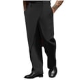 thumbnail image 1 of LIBRCLO Mens Pants Dress Casual Asymmetrical Patchwork Pants Fashion Trousers for Commuting To Work, 1 of 6