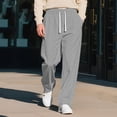 thumbnail image 1 of LIBRCLO Mens Pants Elastic Waist Jacquard Knit Pants Casual Straight Leg Trousers with Pockets and Drawstring, 1 of 5