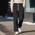 thumbnail image 1 of LIBRCLO Mens Pants Elastic Waist Jacquard Knit Pants Casual Straight Leg Trousers with Pockets and Drawstring, 1 of 4