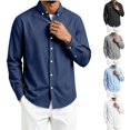 thumbnail image 1 of LIBRCLO Mens Shirts Long Sleeve Casual Button Down Shirts Work Dress Shirt with Pocket, 1 of 8