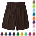 thumbnail image 1 of LIBRCLO Mens Shorts Elastic Waist Quick Dry Athletic Casual Workout Shorts Breathable Summer Lightweight Short Pants with Pockets Brown 5XL, 1 of 7