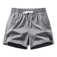 thumbnail image 1 of LIBRCLO Mens Shorts with Pockets Athletic Casual Quick Dry Workout Shorts Elastic Waist Lightweight Breathable Summer Short Pants Gray 3XL, 1 of 2