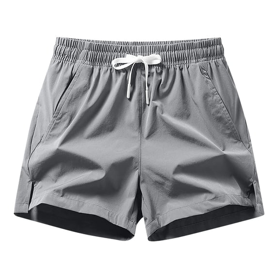 LIBRCLO Mens Shorts with Pockets Athletic Casual Quick Dry Workout Shorts Elastic Waist Lightweight Breathable Summer Short Pants Gray 3XL