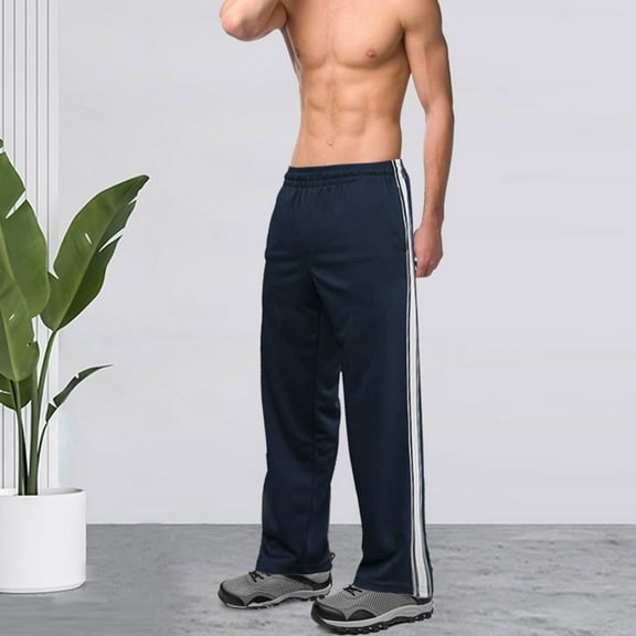 LIBRCLO Mens Sweatpants Casual Fall Fashion with Side Stripes Tapered Fit Jogger Pants