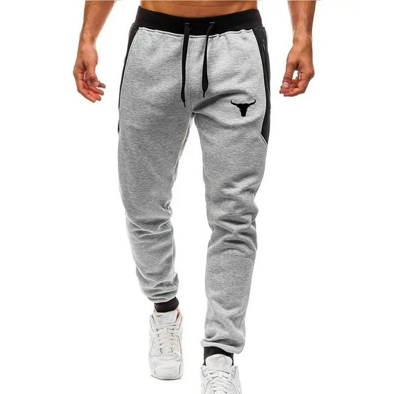 LIBRCLO Mens Sweatpants with Zipper Pockets Drawstring Fitness Sweatpant Elastic Bottom Color Block Casual Jogger Pants for Workout,Running