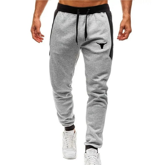 LIBRCLO Mens Sweatpants with Zipper Pockets Drawstring Fitness Sweatpant Elastic Bottom Color Block Casual Jogger Pants for Workout,Running