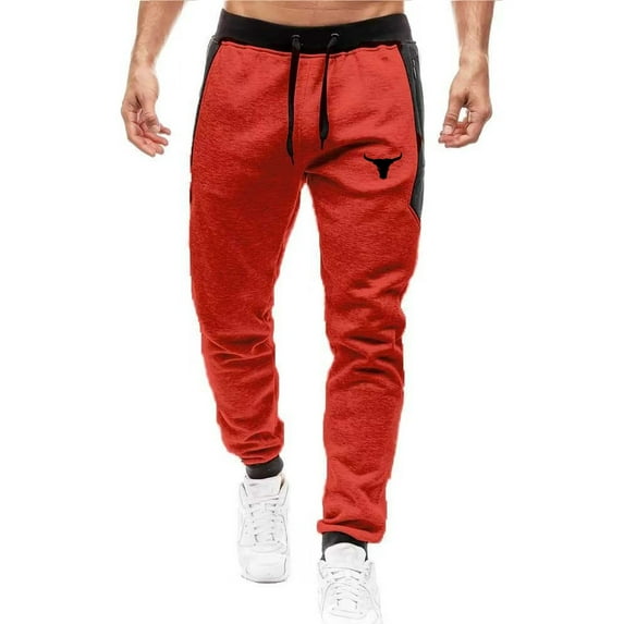 LIBRCLO Mens Sweatpants with Zipper Pockets Drawstring Fitness Sweatpant Elastic Bottom Color Block Casual Jogger Pants for Workout,Running