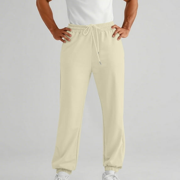 LIBRCLO Mens Sweatpants with Pockets Drawstring Elastic Bottom Waist Solid Color Casual Fit Jogger Pants for Workout,Running,Sport