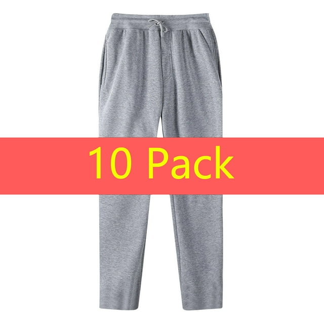 LIBRCLO Mens Sweatpants Open Bottom Solid Color Casual Jogger Pants Elastic Waist Outdoor Athletic Running Sweatpants with Pockets, Size XXL
