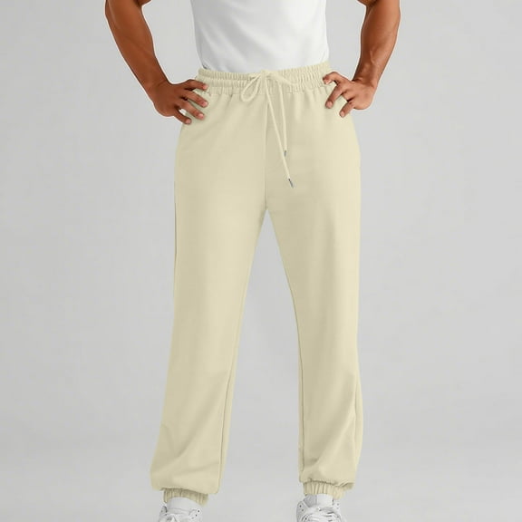 LIBRCLO Mens Sweatpants with Pockets Casual Solid Color Jogger Pants Drawstring Outdoor Running Workout Sweatpants for Fall