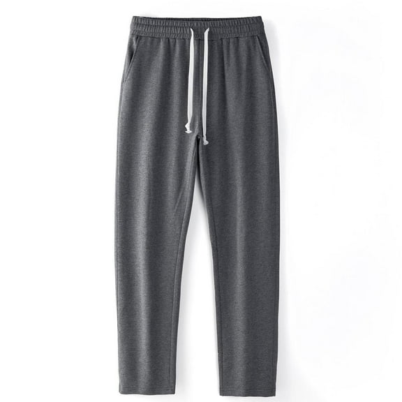 LIBRCLO Mens Sweatpants with Pockets Drawstring Cotton Casual Jogger Pants Elastic Waist Outdoor Running Workout Sweatpants Open Bottom