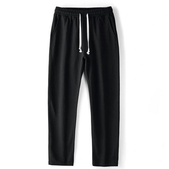LIBRCLO Mens Sweatpants with Pockets Drawstring Cotton Casual Jogger Pants Elastic Waist Outdoor Running Workout Sweatpants Open Bottom