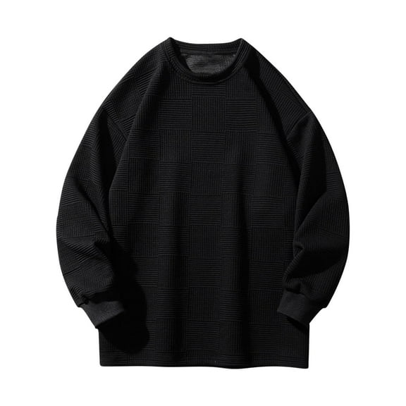 LIBRCLO Mens Sweatshirts Long Sleeve Pullover Crew Neck Solid Color Casual Sweatshirts Fall