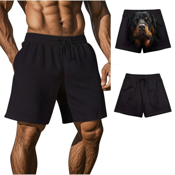 LIBRCLO Mens Swim Trunks Dog Funny Printed Beach Shorts Casual Sports Quick Dry Drawstring Bottoms