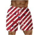 thumbnail image 1 of LIBRCLO Mens Swim Trunks with Liner 2 in 1 Board Shorts Quick Dry Independence Day Print Bathing Suits Lightweight Breathable Summer Beach Shorts Red M, 1 of 5