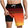 thumbnail image 1 of LIBRCLO Mens Swim Trunks with Liner 2 in 1 Quick Dry Bathing Suits Striped Tree Print Lightweight Breathable Board Shorts Summer Beach Shorts Orange XL, 1 of 6