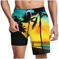 thumbnail image 1 of LIBRCLO Mens Swim Trunks with Liner 2 in 1 Quick Dry Beach Print Board Shorts Elastic Waist Drawstring Lightweight Breathable Summer Hawaii Bathing Suit Orange XXL, 1 of 6