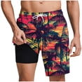 thumbnail image 1 of LIBRCLO Mens Swim Trunks with Liner 2 in 1 Thin Quick Dry Bathing Suits Hawaiian Swimsuits Swimwear Summer board Beach Shorts Multicolor XL, 1 of 6