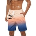 thumbnail image 1 of LIBRCLO Mens Swim Trunks Thin Quick Dry Hawaiian Bathing Suits Gradient Color Swimwear Elastic Waist Swimsuits Summer Beach Board Shorts Beige XL, 1 of 5