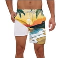 thumbnail image 1 of LIBRCLO Mens Swim Trunks with Liner 2 in 1 Quick Dry Bathing Suits Hawaiian Print Board Shorts Lightweight Breathable Summer Beach Shorts Khaki S, 1 of 5