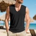 thumbnail image 1 of LIBRCLO Mens Tank Tops Solid Color Casual V-Neck Shirts Waistcoat Vacation Training Base Coat Tops, 1 of 8